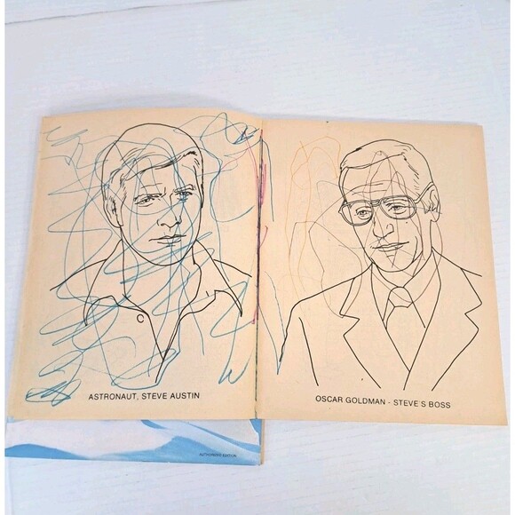 1970s Vtg Lot (2) Six Million Dollar Man Coloring Dot-to-Dot Books 70s READ - Picture 4 of 5